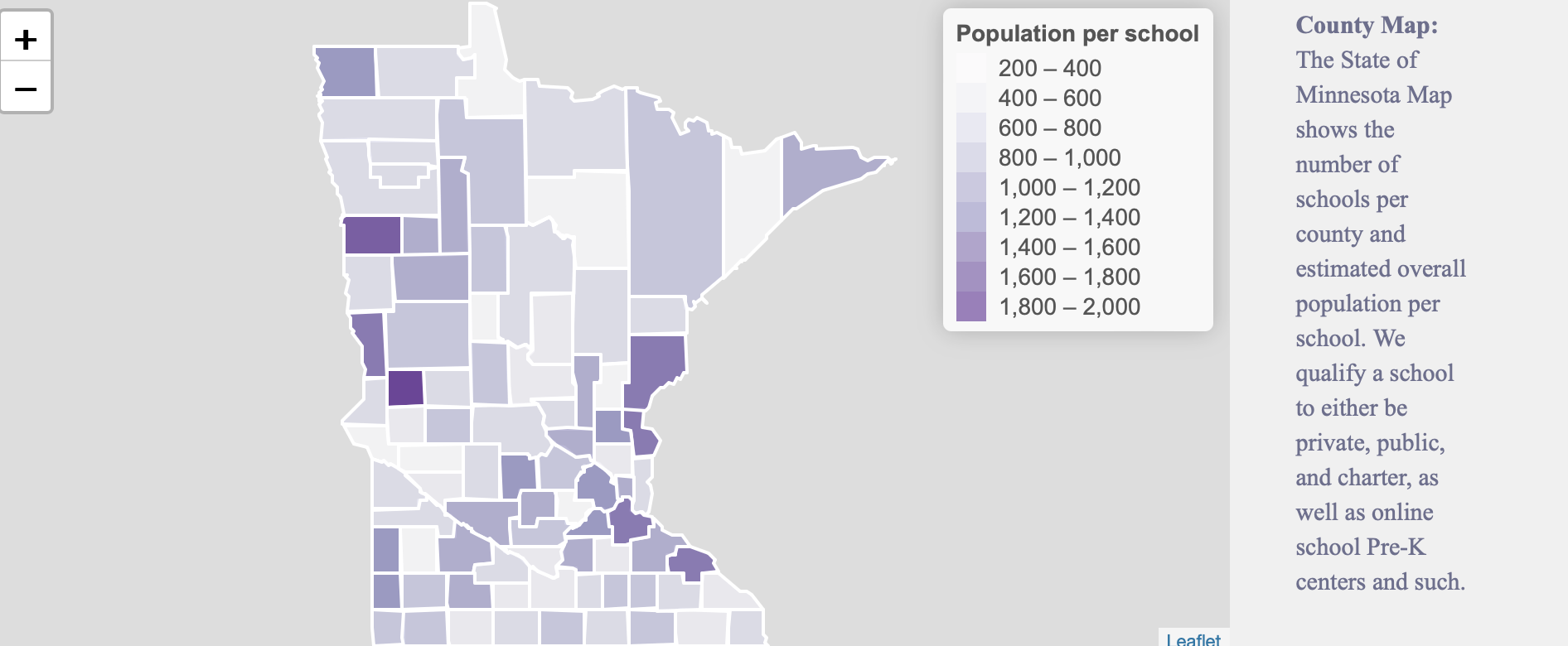 Map of Population per School